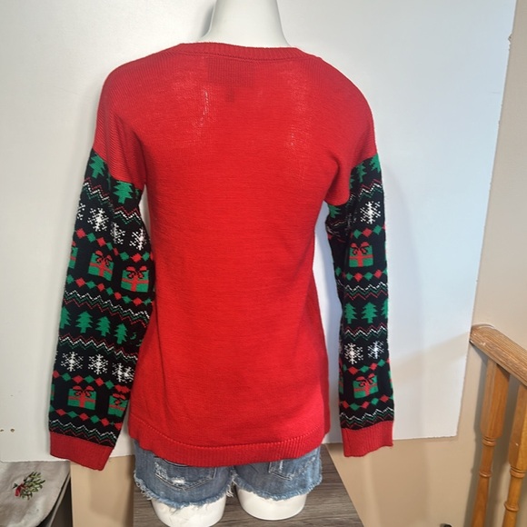 UGY CHRISTMAS SWEATER WITH UNICORN AND SNOW FLAKES IN SIZE XL KIDS OR SMALL LADY - Picture 3 of 4